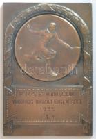 1935. "FMSE Majzon Lászlóné Vándordíjas Tárcaközi Tenisz Versenye I." Br plakett (60x40mm) T:2