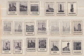 Magyar városok 20 db ireddenta levélzáró / 20 irredenta labels (vegyes minőség / mixed quality)