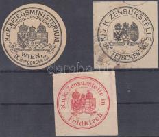 K.u.K 3 db pecsétbélyeg