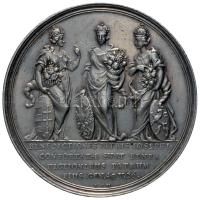Habsburg Birodalom / Augsburg 1690. "I. József és Eleonóra Német-Római Császárrá koronázása" Ag emlékérem. "VNO SPLENDORE CORUSCANT+ - A DEO CORONATIS VITA ET VICTORIA MDCXC - P. H. M. / BENEDICTIONES PATRIS IOSEPHI CONFORTATAE SUNT BENE= DICTIONIBUS PATRUM EIUS GEN. 49 V. 26. - P. H. M." Szign.: Philipp Heinrich Müller (44.65g/49mm) T:2 R! Habsburg Monarchy / Augsburg 1690. "Coronation of Joseph I and Eleonora as Holy Roman Emperor" Ag commemorative medallion. Sign: Philipp Heinrich Müller (44.65g/49mm) C:XF R! Montenuovo 1214.