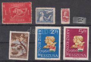 Úttörő és KISZ témájú levélzárók, 7 db.