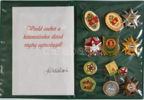 12db klf kitüntető jelvény, közte "Járőrparancsnok", "Önkéntes Határőr", "KHT" / "KTP" T:1,2