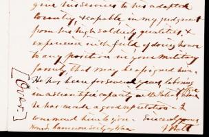 1861 Shoepf András magyar szabadságharcosról, később amerikai tábornokról szóló levél. Joseph Holt a...