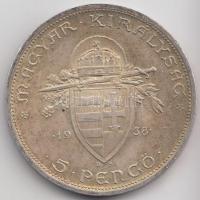 1938. 5P Ag "Szent István" T:2 Adamo P8.1