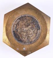 Réz anyacsavarban 2db pénzérme: 5Ft Ag "Kossuth" + Svájc 5Fr össz.: 308g T:2