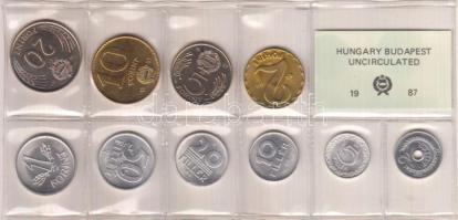1987. 2f-20Ft 10db klf érmés forgalmi sor fóliatokban T:1