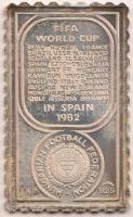 1982 "FIFA-Football VB Spanyolország" Ag bélyeg plakett (0.925/37x22mm) T:PP eredeti ÁPV tokban