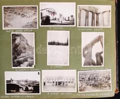 1934-1938 Fotóalbum Békefi Mihály zeneszerző, karnagy vokál kvartettjének európai körútjáról (Görögo...