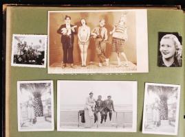 1934-1938 Fotóalbum Békefi Mihály zeneszerző, karnagy vokál kvartettjének európai körútjáról (Görögo...