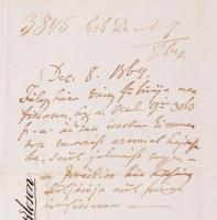 1864 Lechner Sándor kiskunfélegyházi izraelita hitközségi elöljáró aláírt levele a Kunszentmiklósi j...