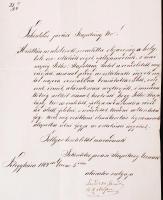 1864 Lechner Sándor kiskunfélegyházi izraelita hitközségi elöljáró aláírt levele a Kunszentmiklósi j...