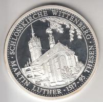 Németország 1991. "Wittenberg Kastélytemplom" Ag emlékérem (20g/0.999/40mm) tanúsítvánnyal T:PP Germany 1991. "Castle Church Wittenberg" Ag medallion (20g/0.999/40mm) with certificate C:PP