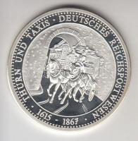 Németország 1991. "Német Birodalom postatörténet 1615-1867" Ag emlékérem (20g/0.999/40mm) tanúsítvánnyal T:PP Germany 1991. "German postal history 1615-1866" Ag medallion (20g/0.999/40mm) with certificate C:PP