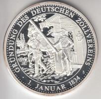 Németország 1992. "Német Vámunió 1834-1871" Ag emlékérem (20g/0.999/40mm) tanúsítvánnyal T:PP Germany 1992. "Zollverein - German Customs Union 1834-1871" Ag medallion (20g/0.999/40mm) with certificate C:PP
