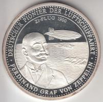 Németország 1992. Graf Zeppelin" Ag emlékérem (20g/0.999/40mm) tanúsítvánnyal T:PP Germany 1992. "Graf Zeppelin" Ag medallion (20g/0.999/40mm) with certificate C:PP