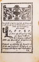 cca 1750 Larətə örmény nyelvű könyv, egészbőr kötésben / cca 1750 Book in Armenian...