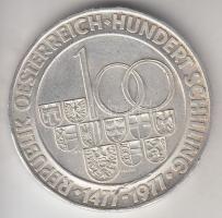 Ausztria 1977. 100Sch Ag Hall - Tirol T:2 Austria 1977. 100 Schilling Ag Hall - Tirol C:XF