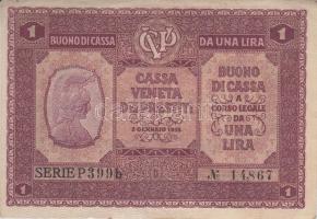 Olaszország/Velence/osztrák-magyar megszállás 1918. 1L + 2L T:II,II-,III Italy/Austro-Hungarian occupation 1918. 1 Lira + 2 Lire C:XF,VF,F