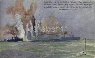 SM Unterseeboot U-IV, Kreuzer 'Typ Liverpool' / K.u.K. navy, WWI battle s: Harry Heusser