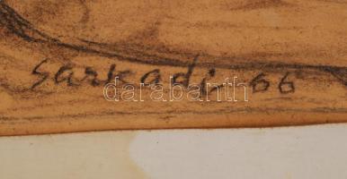 Sarkadi jelzéssel: Sopron. Szén, papír, üvegezett keretben 28×38 cm