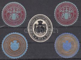 gróf Károlyi Mihály, Metterich Sándor hercegné, Pálffy Miklós herceg uradalmi pecsétbélyegek, 5 db.