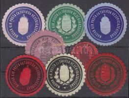 Magyar Királyi Posta és Távirda Vezérigazgatósága feliratú pecsétbélyegek, 8 db.