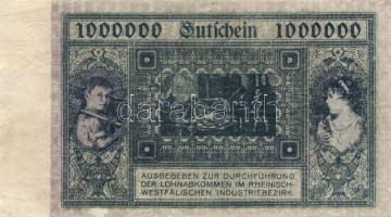 Német Birodalom/Weimari Köztársaság/Hamborn 1923. 1.000.000M T:III Germany/Weimar Republic/Hamborn 1923. 1.000.000 Mark C:F