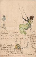 Theo. Stroefer's Kunstverlag, Empire Postkarte Nr. 5541. / romantic art postcard