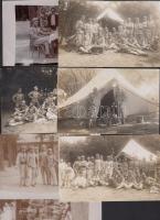 1907 Piliscsaba katonai kiképző tábor 7 db feliratozott fotólap / 1907 Military training camp 7 photos