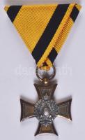 1890-1918. "Katonai Tiszti Szolgálati Jel III. osztálya" 25 év szolgálat után, mellszalaggal T:2 Hungary 1890-1918. "Military Long Service Cross III class" for officers for 25 years service, with ribbon C:XF