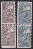 1907 Pécsi Országos kiállítás 2 levélzáró pár