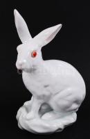 Herendi nyúl, kézzel festett, jelzett, hibátlan, m:29 cm, h:18 cm