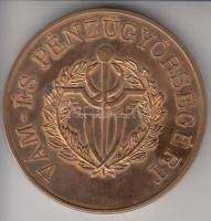 DN "Vám- és Pénzügyőrségért" nagyalakú aranyozott emlékplakett (65mm) T:2