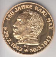 Németország 1992. "Karl May - Winnetou" aranyozott Cu-Ni emlékérem (40mm) T:PP Germany 1992.  "Karl May - Winnetou" gilt CuNi medallion (40mm) C:PP