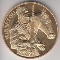 Németország 1992. "Karl May - Winnetou" aranyozott Cu-Ni emlékérem (40mm) T:PP
Germany 199...