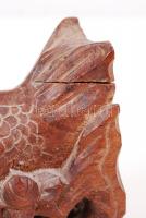 Hal pár bútor dísz, faragott fa, sérült, 10×19 cm