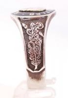 Ezüst (Ag.) gyűrű Adolf Hitler arcképével, zománc berakással, jelzett, zománcon apró lepattanás, net...