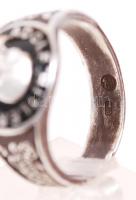 Ezüst (Ag.) gyűrű Adolf Hitler arcképével, zománc berakással, jelzett, zománcon apró lepattanás, net...