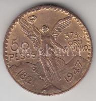 Mexikó 1947. 50P Au fém aranyozott bronz hamisítványa T:2-
Mexico 1947. 50 Pesos Au gold plated bron...