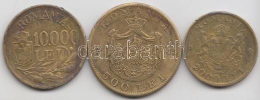 Románia 1945. 500L + 1946. 2000L + 1947. 10.000L T:2- Romania 1945. 500 Lei + 1946. 2000 Lei + 1947. 10.000 Lei C:VF Krause KM#67,69,76