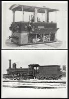 cca 1950 Régi gőzmozdonyok fotói a Közlekedési Múzeum fotóarchívumából, hátoldalán pecséttel, felira...