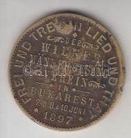 Románia/Bukarest 1897. "A Wiener Männer-Gesang Verein (Bécsi Férfiének Egyesület) Bukarestben / A Bukaresti Német Dalkör alapkőletétele" Br emlékérem (33mm) T:3 ph., ütésnyom Romania/Bukares 1897. " The Wiener Männer-Gesang Verein in Bukarest / The lying of the foundation stone of the German Choral Society" Br comemmorative medal (33mm) C:F edge error, ding