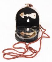 Bezard-Kompass sérült iránytű, eredeti bőr tokjában, 9×7 cm