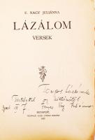 F. Nagy Juliánna: Lázálom - versek Dedikált! Bp., 1927. Neuwald Illés. Szakadt papírkötésben