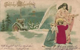 Christmas Emb. litho, silk card (EK)