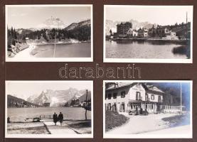 Dombornyomott borítójú fotóalbum, sok turista fotóval, Ausztria és Olaszország, 31×24 cm