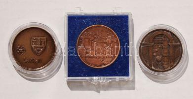 3 klf "Balassagyarmat, Keszthely, Sopron" Br emlékérem T:BU