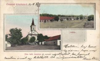 Köbölkút, templom, Wiesenberg Dávid kiadása / church, Art Nouveau (fl)