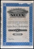 Belga-Kongó 1927. "Ipari és Mezőgazdasági Részvénytársaság" részvénye 100Fr-ról (2x) egymá...