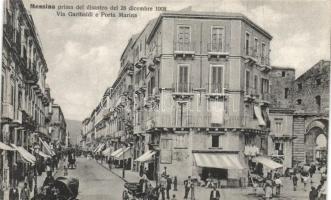 Messina, Via Garibaldi e Porta Marina; before the 1908 earthquake